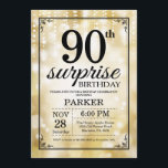Surprise 90th Birthday Invitation Gold Glitter<br><div class="desc">Surprise 90th Birthday Invitation with Gold String Lights with Gold Glitter Background. Gold Birthday. Adult Birthday. Men or Women Bday Invite. 13th 15th 16th 18th 20th 21st 30th 40th 50th 60th 70th 80th 90th 100th, Any age. For further customisation, please click the "Customise it" button and use our design tool...</div>