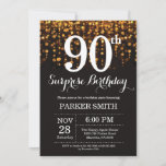 Surprise 90th Birthday Invitation Gold Glitter<br><div class="desc">Surprise 90th Birthday Invitation with Gold String Lights with Gold Glitter Background. Gold Birthday. Adult Birthday. Men or Women Bday Invite. 13th 15th 16th 18th 20th 21st 30th 40th 50th 60th 70th 80th 90th 100th, Any age. For further customisation, please click the "Customise it" button and use our design tool...</div>