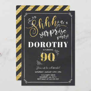 Surprise 90th Birthday Invitation Vintage Surprise