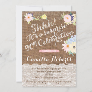 surprise 90th birthday invites, surprise party invitation