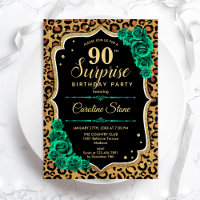 Surprise 90th Birthday - Leopard Black Gold Pink