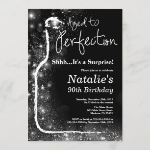Surprise 90th Birthday Wine Aged to Perfection Invitation