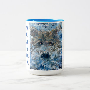 Surprise! ALASKAN Bear in River Coffee Mug_ Two-Tone Coffee Mug