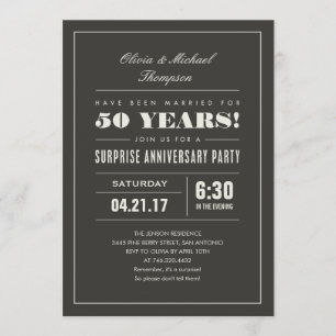 Surprise Anniversary Party Invitations - Big Type