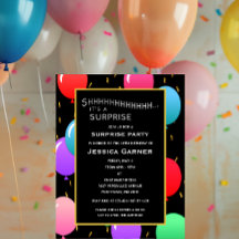 Surprise Birthday Balloons and Confetti Custom Age