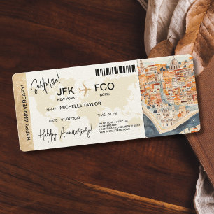 Surprise Birthday Boarding Pass Trip Ticket Invitation