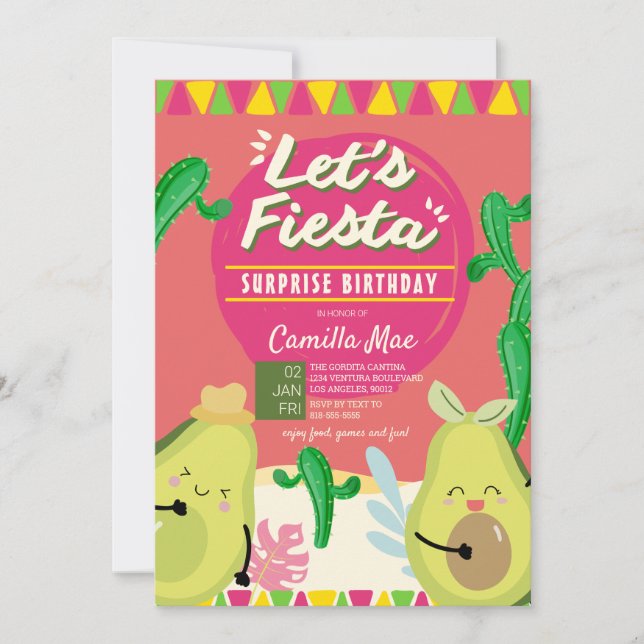 Surprise Birthday Fiesta Invitation (Front)