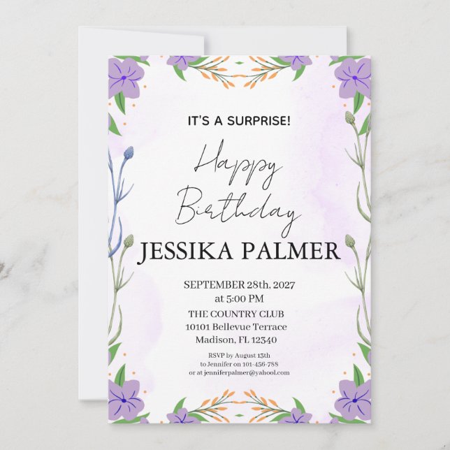 Surprise Birthday Invitation (Front)