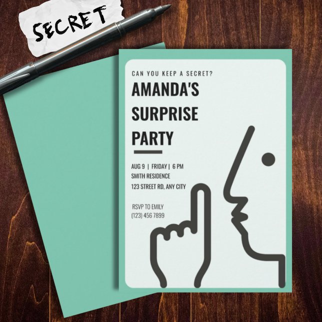 Surprise Birthday Party, Adult, Contemporary Invitation (Creator Uploaded)