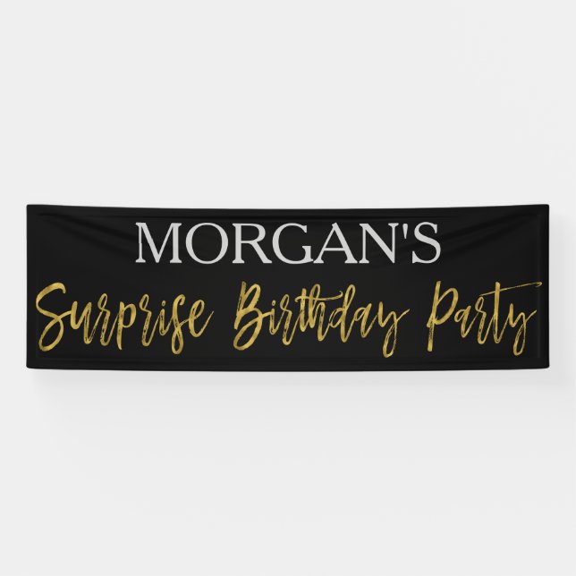 Surprise Birthday Party Banner (Horizontal)