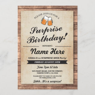 Surprise Birthday Party Cheers Beers Invitation
