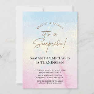 Surprise Birthday Party colorfull Watercolor Invitation