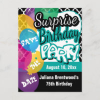 Surprise Birthday Party in Teal | Save the Date