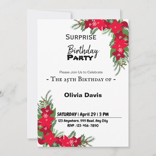 Surprise Birthday Party Invitation (Front)