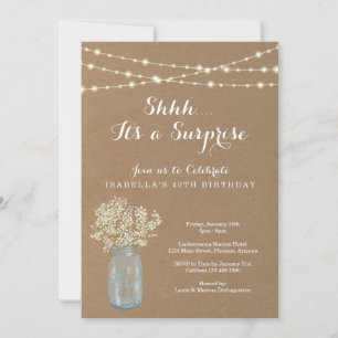 Surprise Birthday Party Invitation  - Rustic Kraft