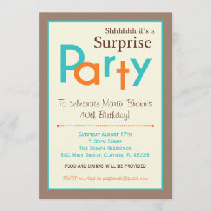 Surprise Birthday Party Invitations - Adult Men