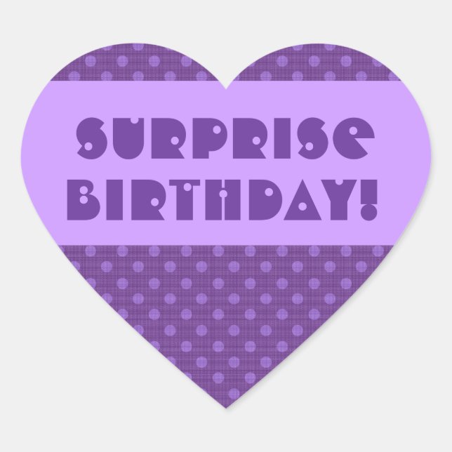 Surprise Birthday Polka Dot Favour or Seal (Front)