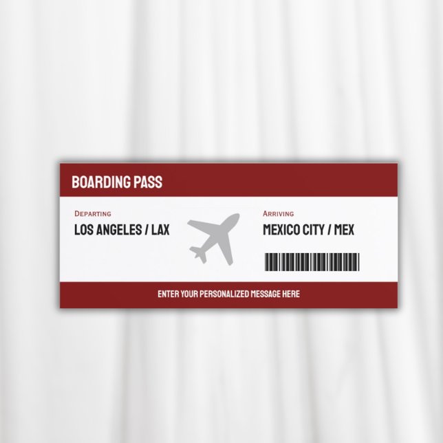 Surprise Boarding Pass Plane Ticket Invitation (Surprise Boarding Pass Plane Ticket Invitation)