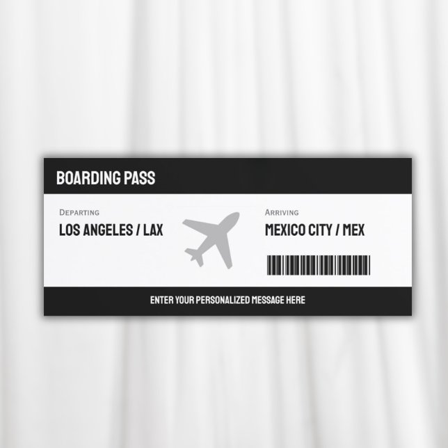 Surprise Boarding Pass Plane Ticket Invitation (Surprise Boarding Pass Plane Ticket Invitation)