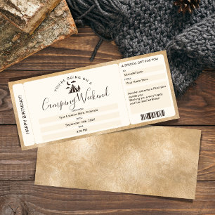 Surprise Boarding Pass Ticket Camping Weekend Invitation