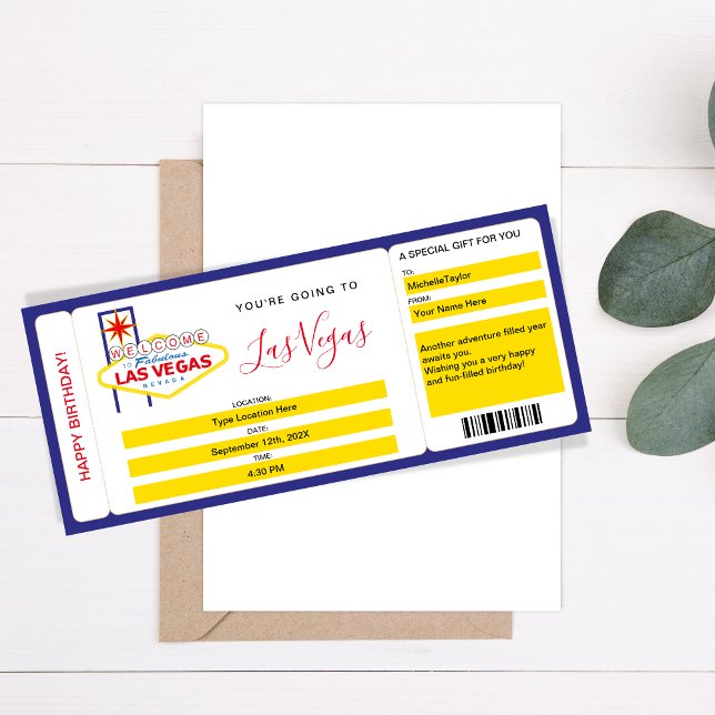 Surprise Boarding Pass Ticket Las Vegas Weekend Invitation (Creator Uploaded)