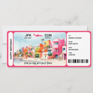 Surprise Boarding Pass Ticket Mexico Invitation