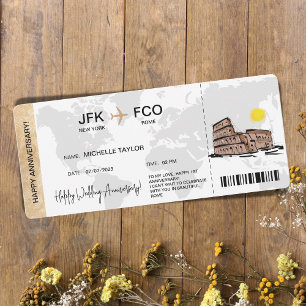 Surprise Boarding Pass Trip Ticket Destination Invitation