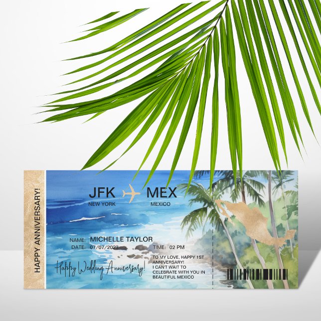 Surprise Boarding Pass Trip Ticket Mexico Invitation (Creator Uploaded)