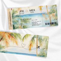 Surprise Boarding Pass Trip Ticket Palm Caribbean