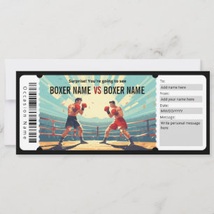 Surprise Boxing Match Ticket Gift Certificate Invitation