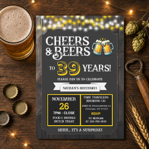 Surprise Brewery Cheers and Beers to 39 Years Invitation