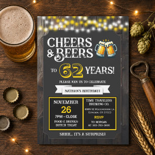 Surprise Brewery Cheers and Beers to 62 Years Invitation