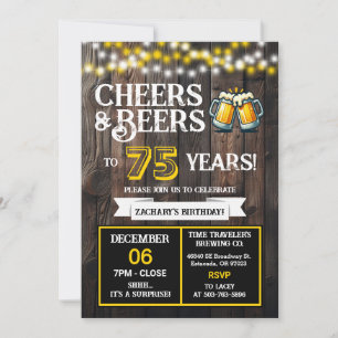 Surprise Brewery Cheers and Beers to 75 Years Invitation