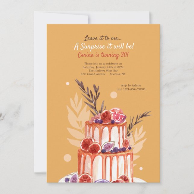 Surprise Cake Birthday Party Invitations (Front)