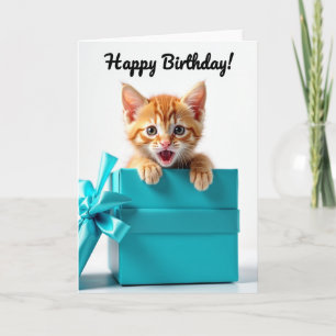 Surprise Cat Birthday Card