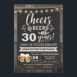 Surprise Cheers and Beers 30th Birthday Invitation<br><div class="desc">Surprise Cheers and Beers 30th Birthday Invitation featuring chalk board and lettering with customise-able age.</div>