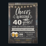 Surprise Cheers and Beers 40th Birthday Invitation<br><div class="desc">Surprise Cheers and Beers 40th Birthday Invitation featuring chalk board and lettering with customise-able age.</div>
