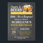 Surprise Cheers and Beers 80th Birthday Invitation<br><div class="desc">Surprise Cheers and Beers 80th Birthday Invitation Card. Adult Birthday. Yellow. 16th 18th 21st 30th 40th 50th 60th 70th 80th 90th 100th. Any Age. For further customisation,  please click the "Customise it" button and use our design tool to modify this template.</div>