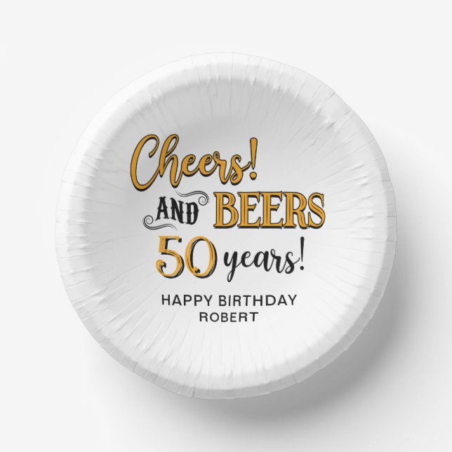 Surprise Cheers and Beers Birthday Party Paper Plate (Front)