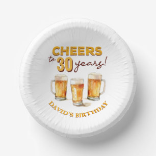 Surprise Cheers and Beers Birthday Party Paper Plate
