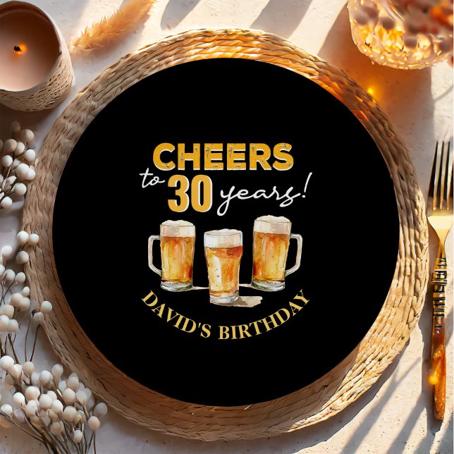 Surprise Cheers and Beers Birthday Party Paper Plate (Creator Uploaded)