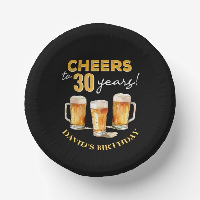 Surprise Cheers and Beers Birthday Party Paper Plate (Front)