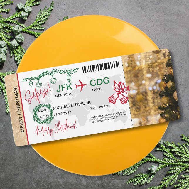 Surprise Christmas Boarding Pass Trip Ticket Invitation (Creator Uploaded)