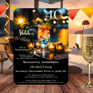 Surprise Cocktail Adult Birthday Invitation