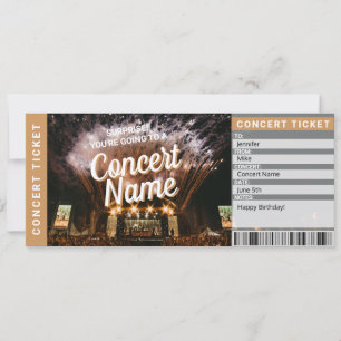 Surprise Concert Gift Ticket Music Event Card