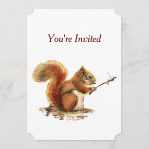 Surprise Cookout BBQ Birthday Squirrel Humour Invitation