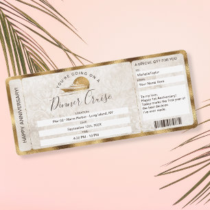 Surprise Coupon Boarding Pass Ticket Cruise Dinner Invitation
