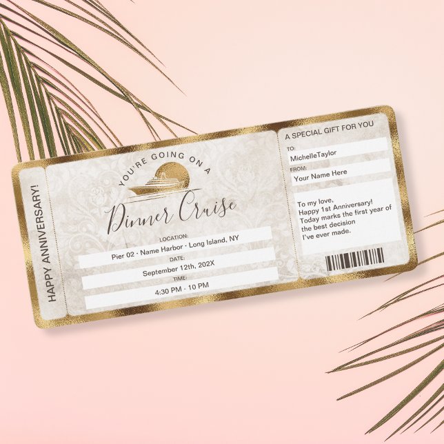 Surprise Coupon Boarding Pass Ticket Cruise Dinner Invitation (Creator Uploaded)