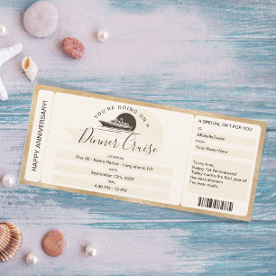 Surprise Coupon Boarding Pass Ticket Cruise Dinner Invitation