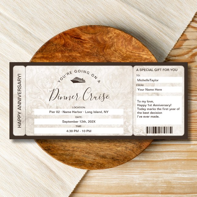 Surprise Coupon Boarding Pass Ticket Cruise Dinner Invitation (Creator Uploaded)